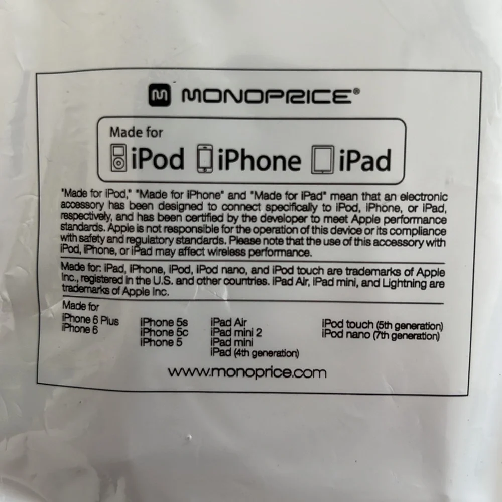 3ft apple mail certified luxe series lightning cable white! Set of three! NWT!
